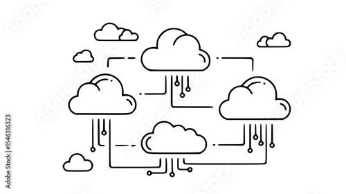 Visual representation of data stored in the cloud, emphasizing secure and accessible information management. Suitable for themes of digital archiving and online data solutions