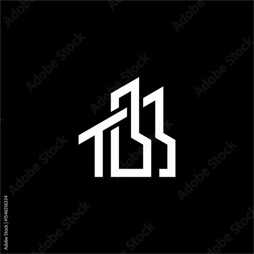 House building logo initials TBB letters and a combination of house building shapes. A logo suitable for use in real estate, housing, and general companies.