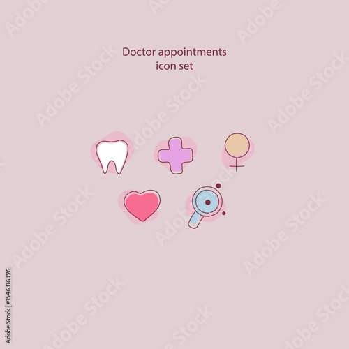 basic doctor appointments icon set hand drawn