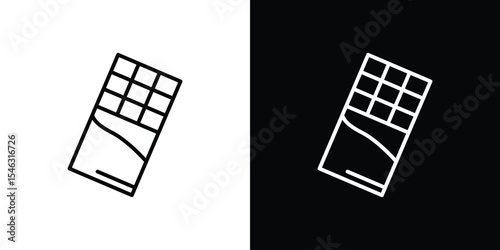 Chocolate icon in black. flat graphic vector icon