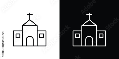 Church icon in black. flat graphic vector icon