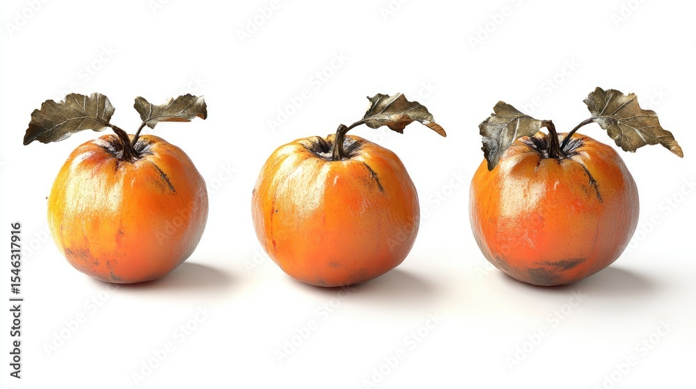 Obraz premium ripe persimmon on white background