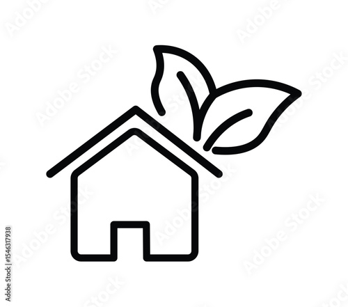 Eco house glyph icon. vector illustration on white background
