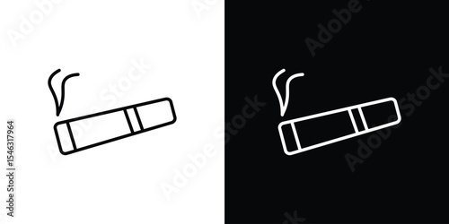 Cigar icon in black. flat graphic vector icon