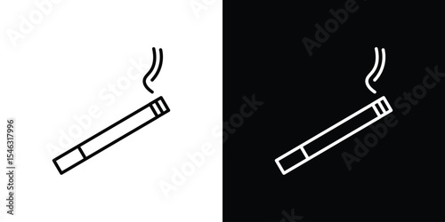 Cigarette icon in black. flat graphic vector icon