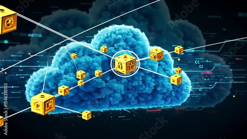 Secure cloud computing network graphic photo