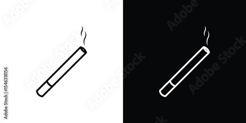 Cigarette icon in black. flat graphic vector icon