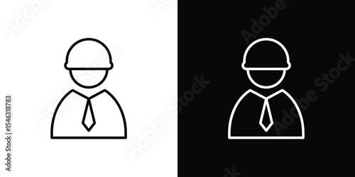 Civil Engineer icon in black. flat graphic vector icon