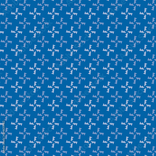 Small white flowers pattern doodle shapes motif continuous blue background. Modern floral fabric design textile swatch ladies dress, men's shirt all over print block.