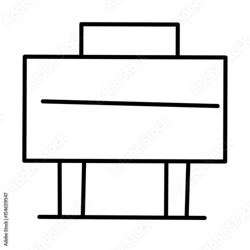 Simple line drawing of a printer. Represents office equipment, printing documents, and technology for icons.