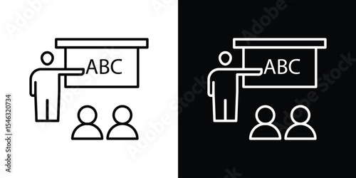 Classroom icon in black. flat graphic vector icon