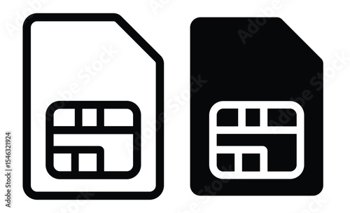 sim card icon sign vector. Sim card icon Flat outline fill set. SIM icon set in different style vector illustration on white background
