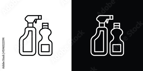 Cleaning products icon in black. flat graphic vector icon