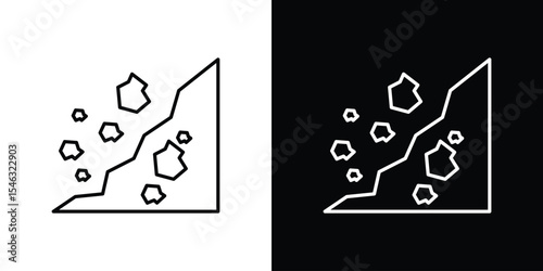 Cliff icon in black. flat graphic vector icon