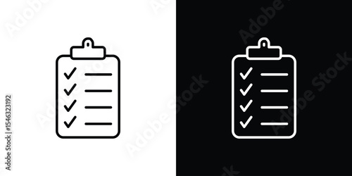 Clipboard icon in black. flat graphic vector icon
