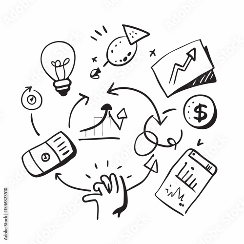 Business and Finance Doodle Set