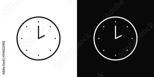 Clock two icon in black. flat graphic vector icon