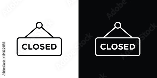 Closed icon in black. flat graphic vector icon