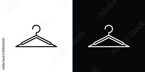 Clothes hanger icon in black. flat graphic vector icon
