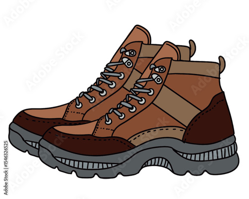 Vector cartoon hiking shoes