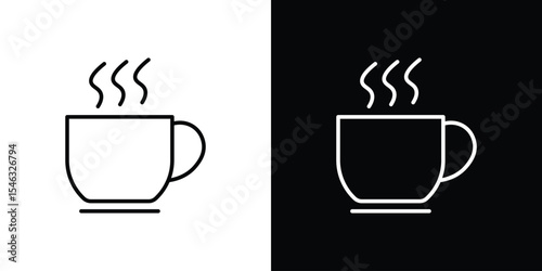 Coffee icon in black. flat graphic vector icon