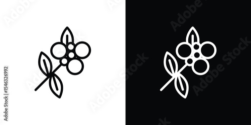 Coffee plant icon in black. flat graphic vector icon