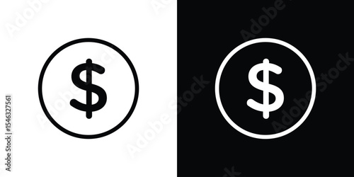 Coin icon in black. flat graphic vector icon