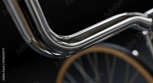 Gleaming Chrome Bicycle Handlebars: A Study in Metal and Design