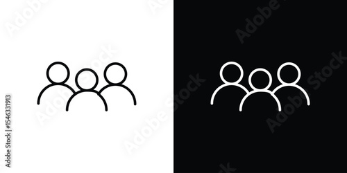 Community icon in black. flat graphic vector icon