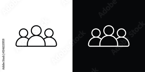 Community icon in black. flat graphic vector icon