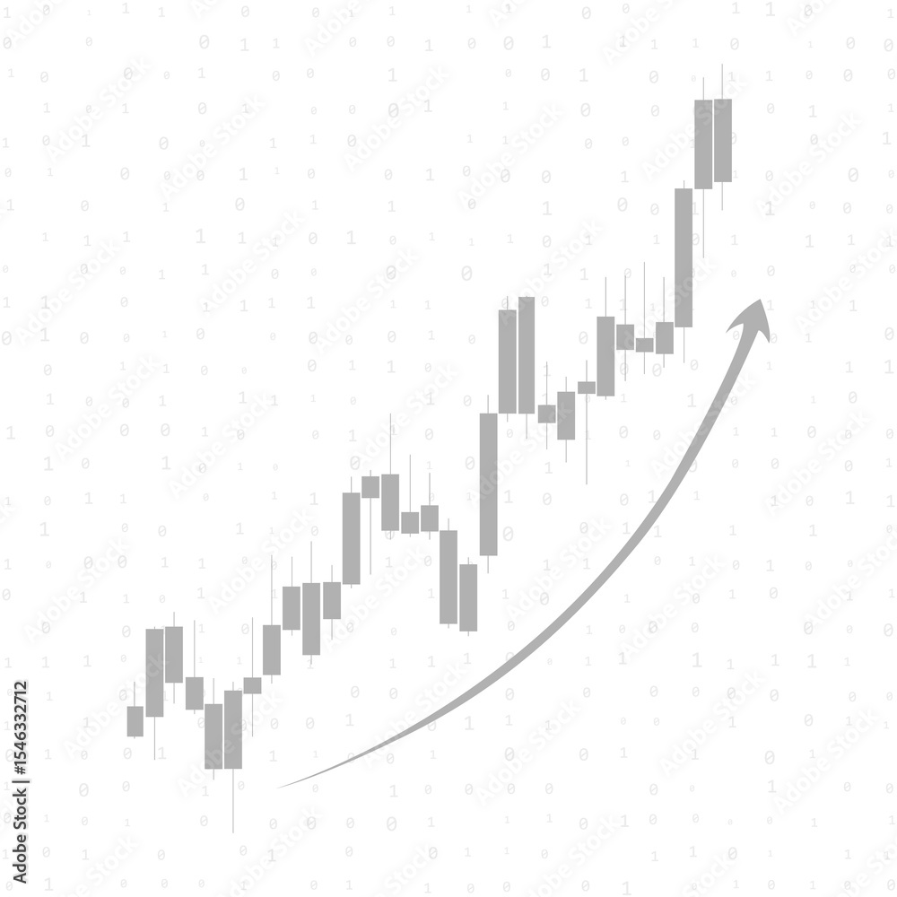 Fototapeta premium Japanese candlestick chart. A tool for analysis on exchanges. Technical analysis. Trading and investing. Evaluation of price behavior over a certain period of time.