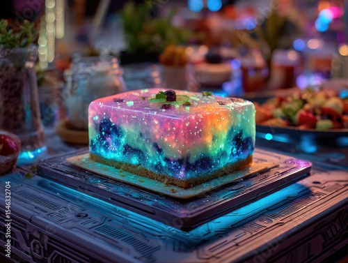 Futuristic Galaxy-Themed Jelly Cake