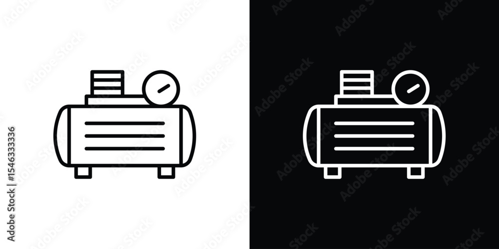 Φωτογραφία Compressor icon in black. flat graphic vector icon