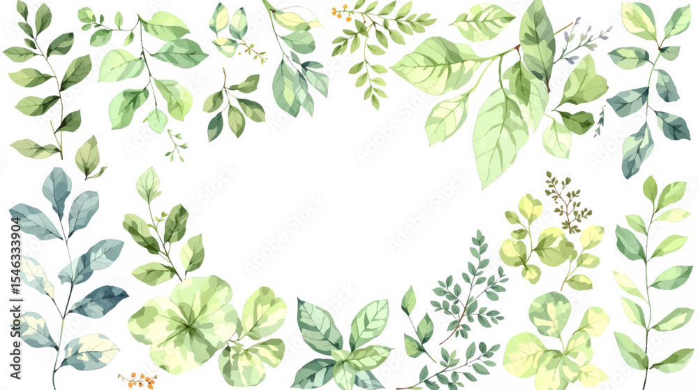 green leaves frame green leaves frame