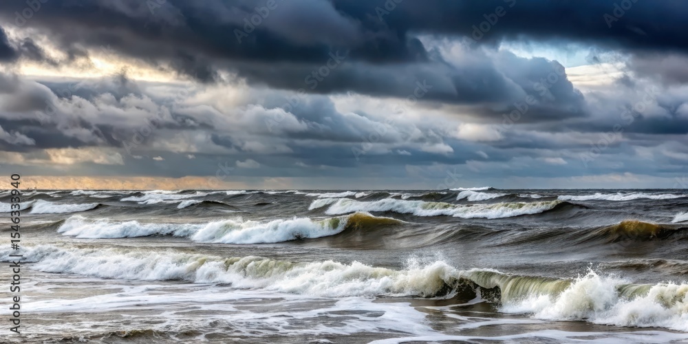 Fototapeta premium Winter storm on Baltic sea