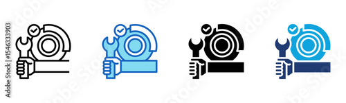 Brake Test icon Multi Style Vector Illustration 