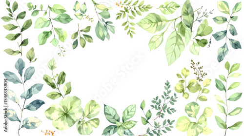 Wallpaper Mural green leaves frame Torontodigital.ca