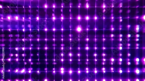 Purple glowing grid shifting and pulsating in futuristic space