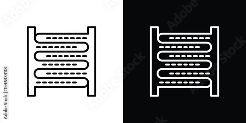 Condenser coil icon in black. flat graphic vector icon
