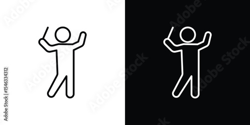 Conductor icon in black. flat graphic vector icon
