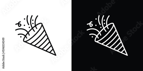 Confetti icon in black. flat graphic vector icon