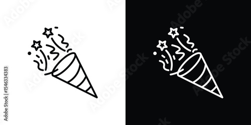 Confetti icon in black. flat graphic vector icon