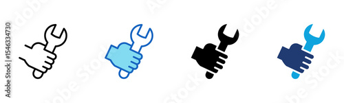 Mechanic icon Multi Style Vector Illustration 