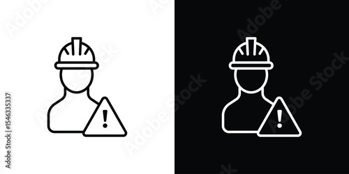 Construction risk icon in black. flat graphic vector icon