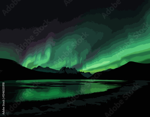 Intricate Line Art Time-Lapse of Aurora Borealis