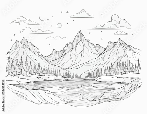 Intricate Line Art Time-Lapse of Aurora Borealis