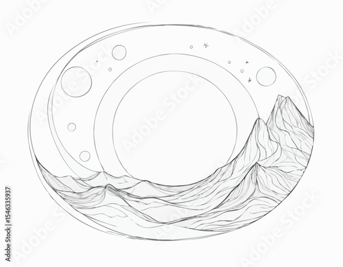 Stylized Line Drawing of a Moon Cycle Time-Lapse