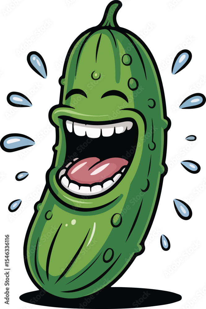 Obraz premium Laughing Cucumber Cartoon Transparent isolated