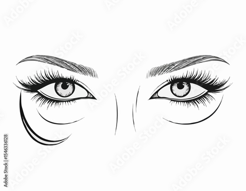 Line Art Collection of Eye Makeup Elements