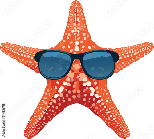 Cool Starfish Wearing Sunglasses on a Sunny Beach Day